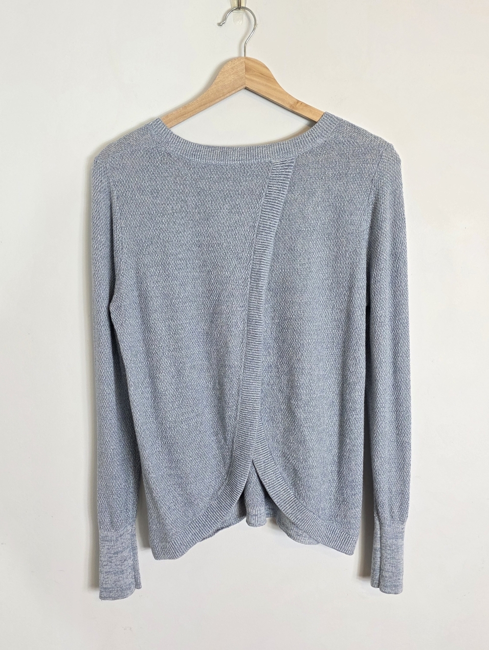 Banana Republic Split Back Coastal Lightweight Linen Cotton Blend Sweater SZ S